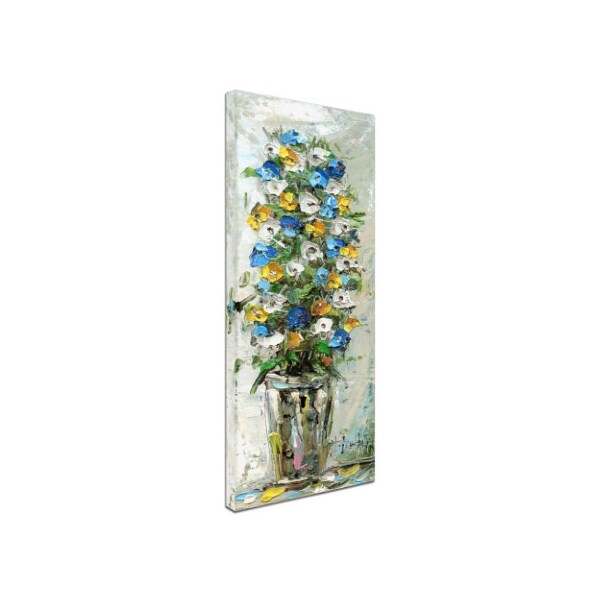 Hai Odelia 'Spring Flowers In A Vase 2' Canvas Art,14x32
